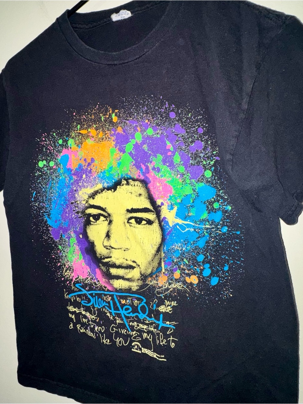 Paint Splatter Graffiti Jimi Hendrix "Bold As Love" Graphic Tee